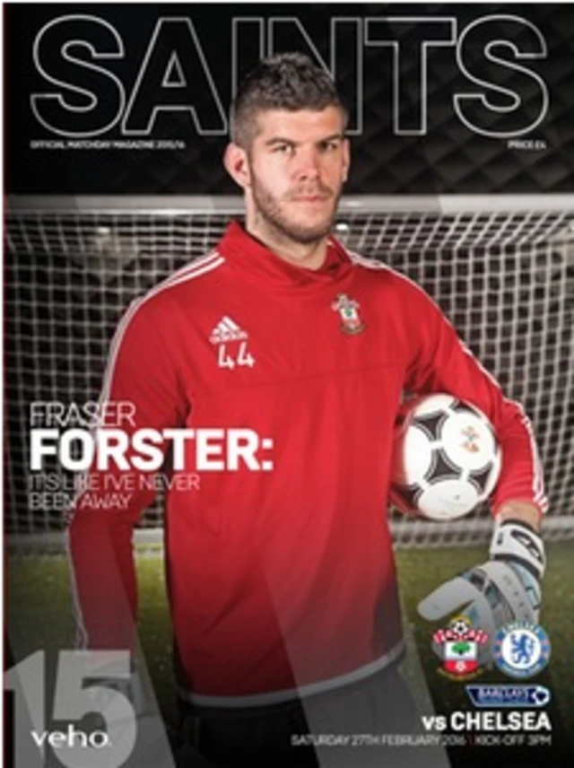 Keeper Fraser Forster is on the front cover of Southampton's match programme