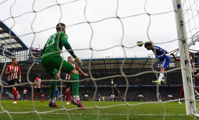 Diego Costa scores past Southampton keeper Fraser Forster in March 2015