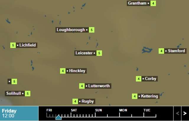 BBC weather map