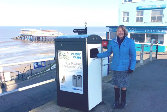 Solar powered bin