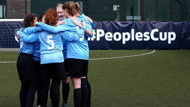 Girls playing in the first round of the FA People's Cup