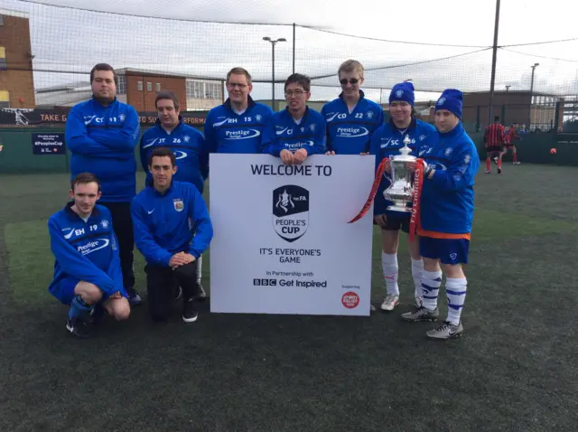 Dunstable FC with the FA Cup in Luton