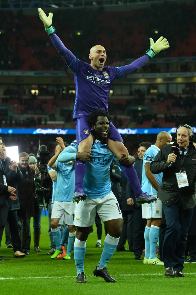 Willy Caballero celebrates