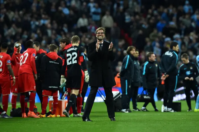 Jurgen Klopp reacts at full-time