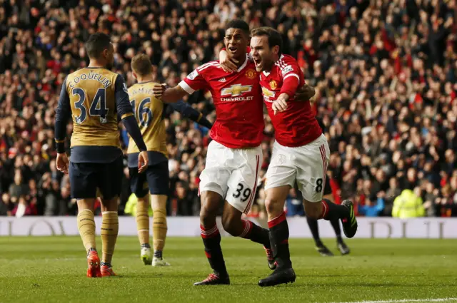 Marcus Rashford celebrates