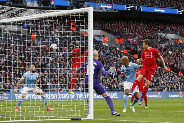 Kolo Toure goes close for Liverpool