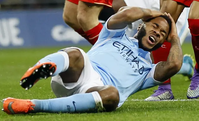 Raheem Sterling reacts