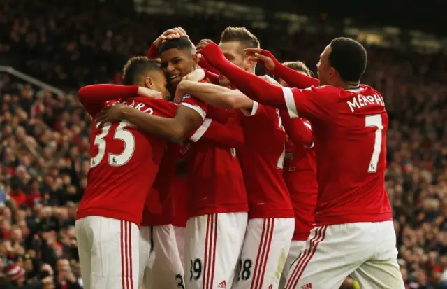 Marcus Rashford celebrates