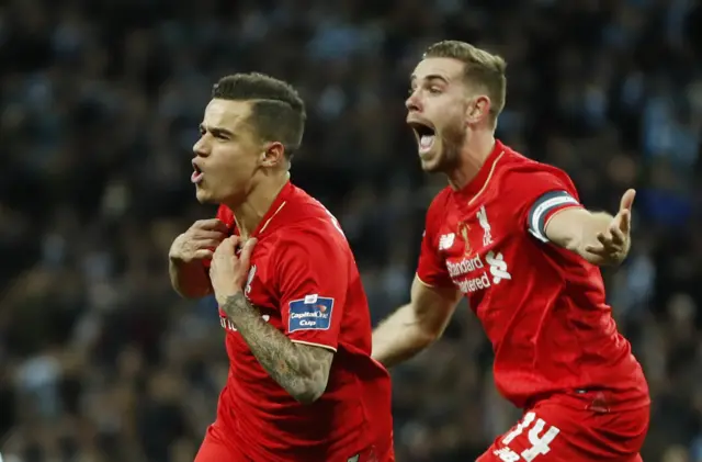 Philippe Coutinho celebrates