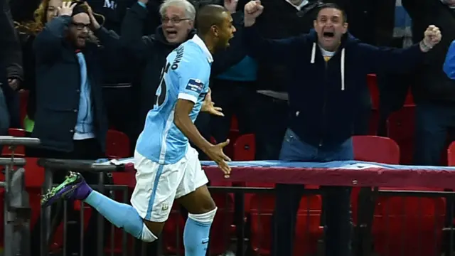 Fernandinho celebrates