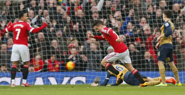 Ander Herrera celebrates