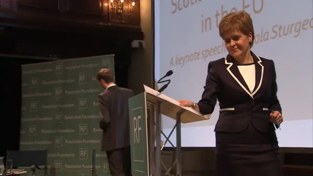 Nicola Sturgeon during a speech in London