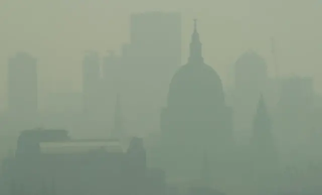 Smog in central London