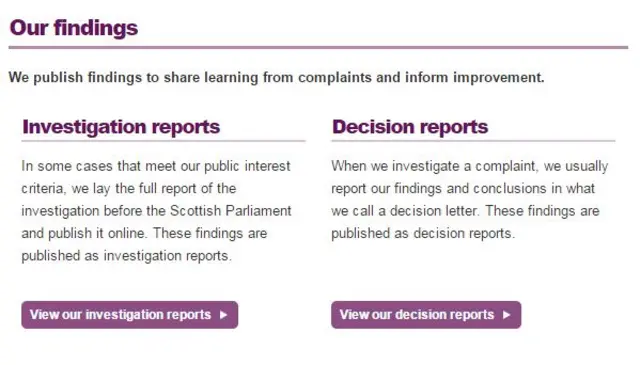 SPSO website decision report page