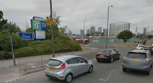 Road and roundabout in Greenwich