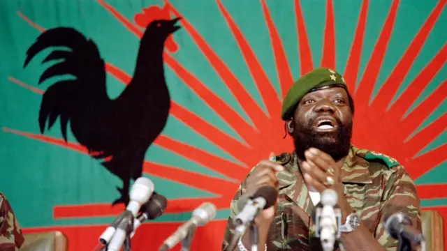 Angolan rebel chief Jonas Savimbi pictured in 1985