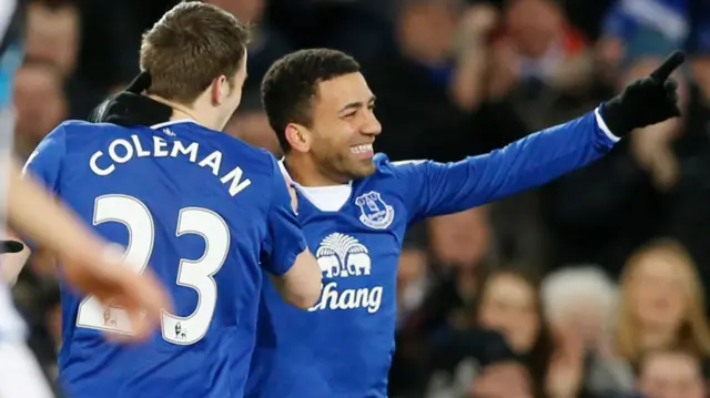 Aaron Lennon celebrates