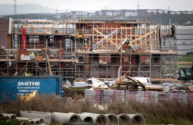 Houses under construction