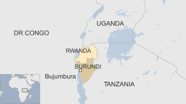 map of east africa with drc, rwanda and burundi