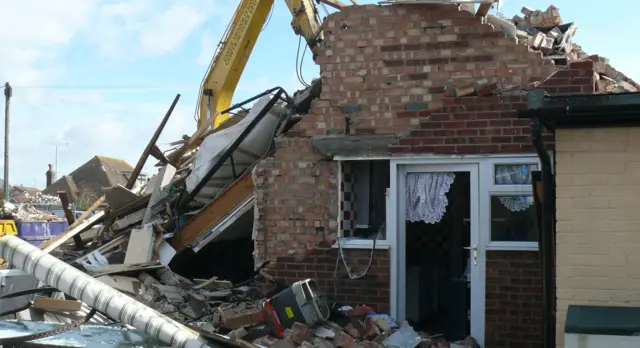 Damaged house