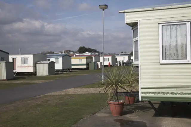 caravan park stock photo