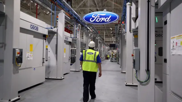 Worker in Ford factory