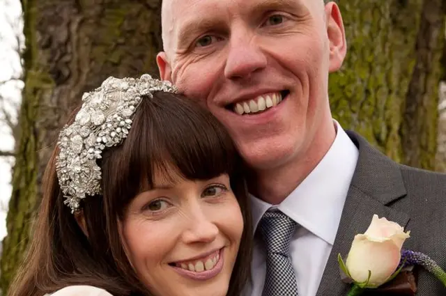 Julia Bryson and husband Roger on their wedding day