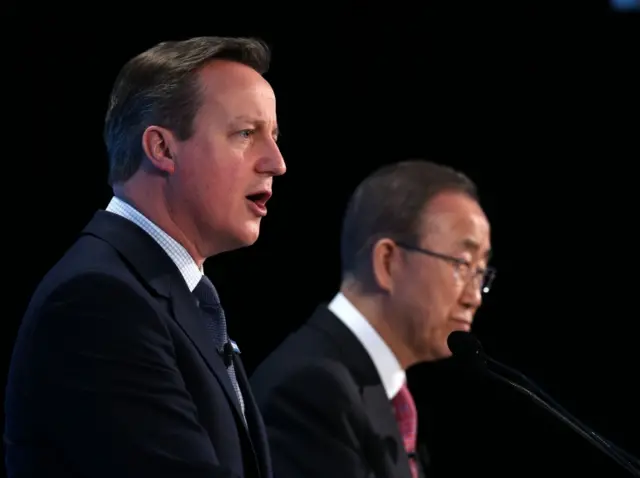 David Cameron and Ban Ki-moon