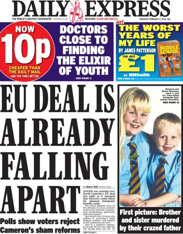 Daily Express front page