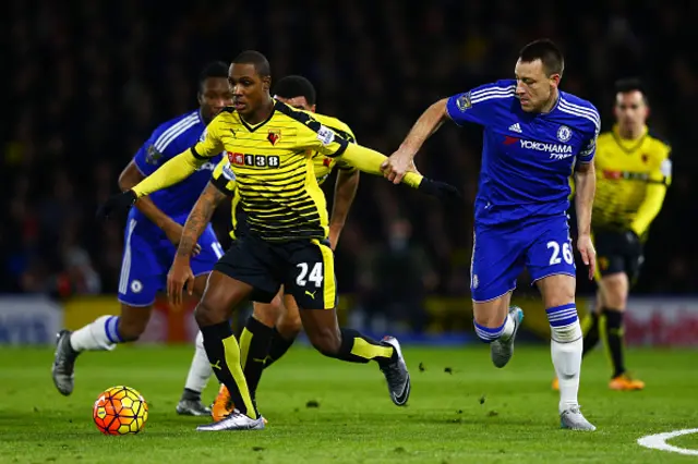 Watford's Odion Ighalo and Chelsea's John Terry