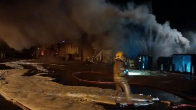 Fire on industrial unit