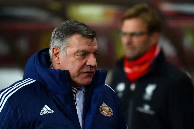 Sunderland manager Sam Allardyce and Liverpool boss Jurgen Klopp