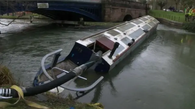 Stranded narrow boat