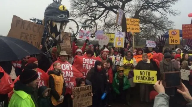 Anti-fracking demonstration in Upton