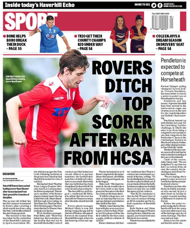 Haverhill Echo backpage