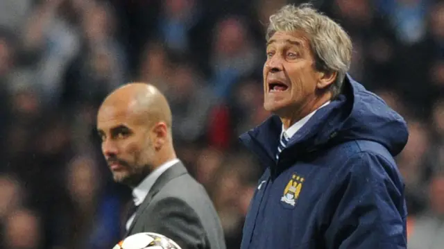 Pep Guardiola (left) and Manuel Pellegrini (right)