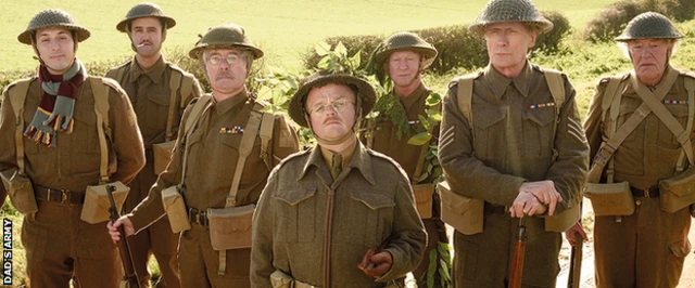 Blake Harrison (far left) and Daniel Mays (second left) star in Dad's Army