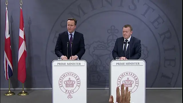 David Cameron and Danish PM Rasmussen