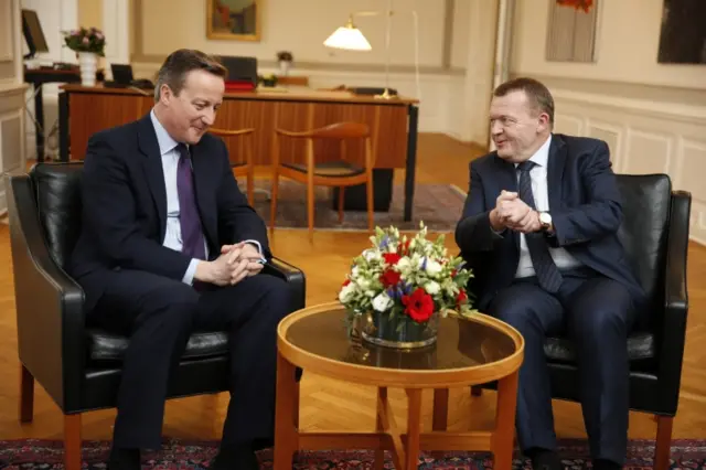 David Cameron and his Danish counterpart Lars Løkke Rasmussen