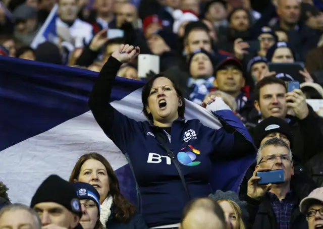 Scotland fans cheer