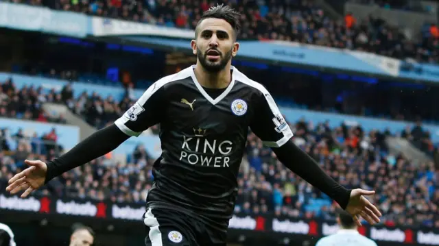 Mahrez celebrates