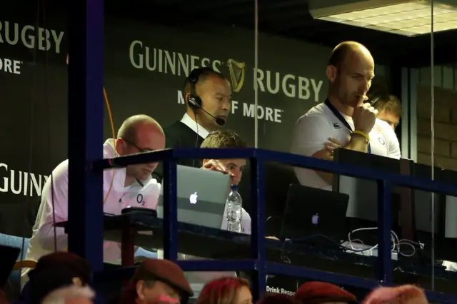 Eddie Jones watches on