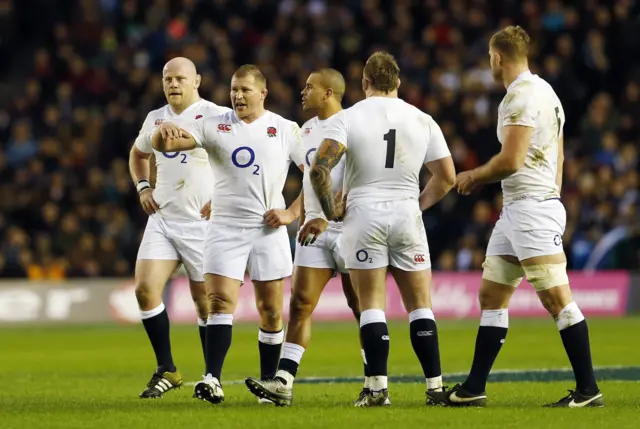 Dylan Hartley prepares for a scrum