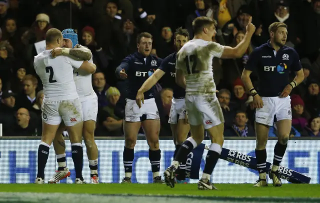 England's players celebrate