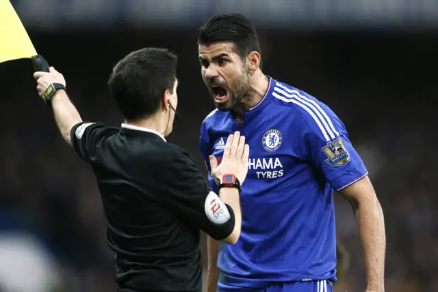 Diego Costa remonstrates