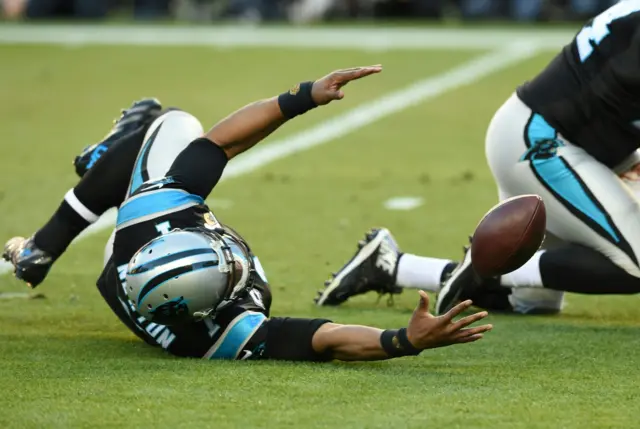 Cam Newton drops the ball