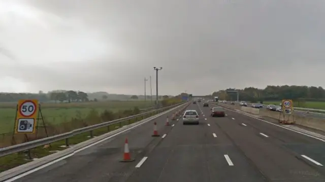 M6 while roadworks were ongoing