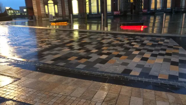 Wet pavement in Hanley