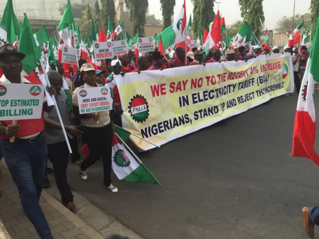 nigerian unions protest