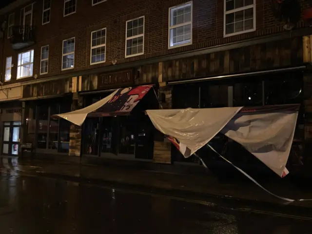 Torn hoardings in Oxford